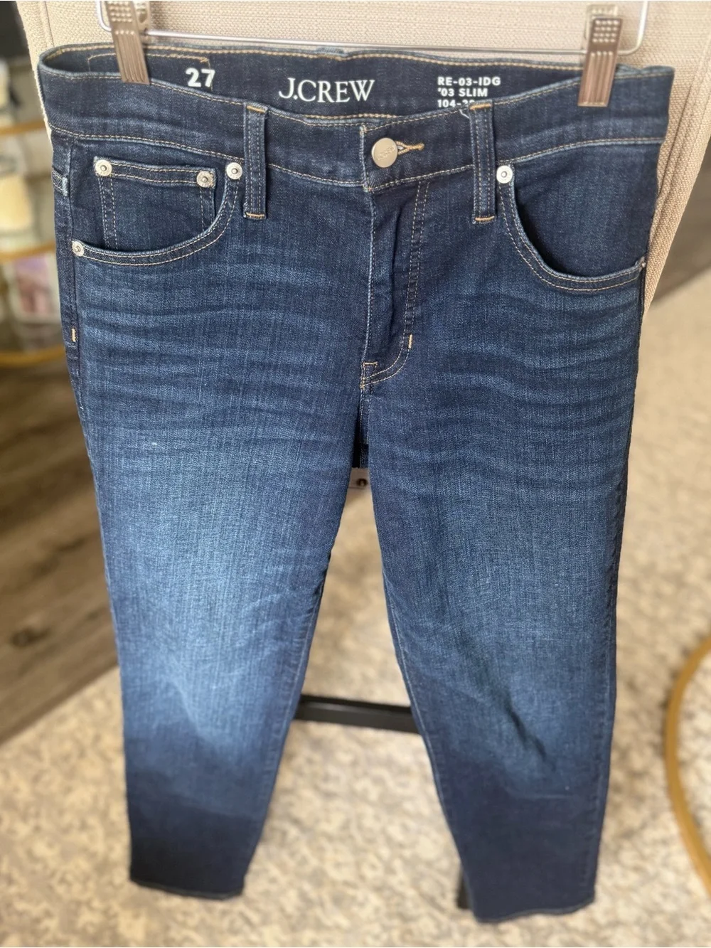 J. Crew Slim Mid Rise in Penny Basil Wash, 27